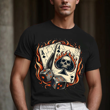 Men's Poker Card Skull T-shirt