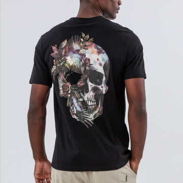 Religion Black Bird Wings Skull 100% Cotton T-Shirt