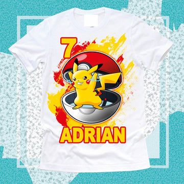 Pokemon Birthday Shirt,Custom Pokemon Shirt,T-Shirt Pokemon,Birthday Pokemon Shirt,Personalized Pokemon birthday