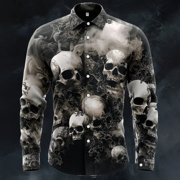 Men's Vintage Art Skull Shirt