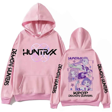 Kpop Demon Hunters Hoodie Sweatshirt Long Sleeve Girls Women Fashion Rumi Mira Zoey Fleece V-Neck