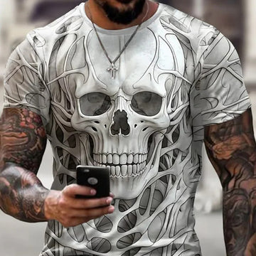 Men's Halloween Skull Print Casual T-shirt