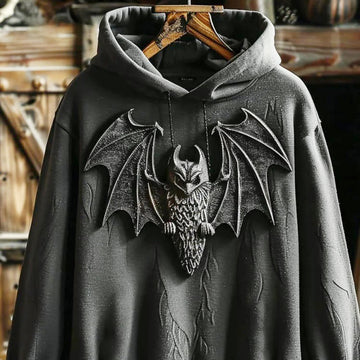 Dark Bat 3D Graphic Halloween Print Hooded Sweatshirt