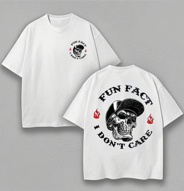 Fun Fact I Don't Care Printed Unisex Oversized T-shirts