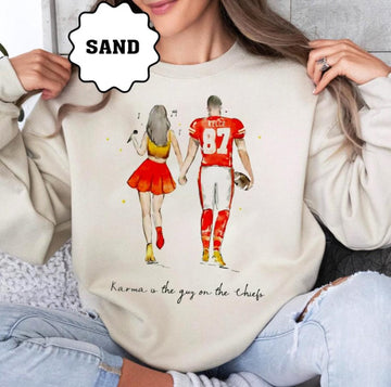 Taylor and Travis Minimalist Style Sweatshirt Karma Kelce 87 Sweatshirt
