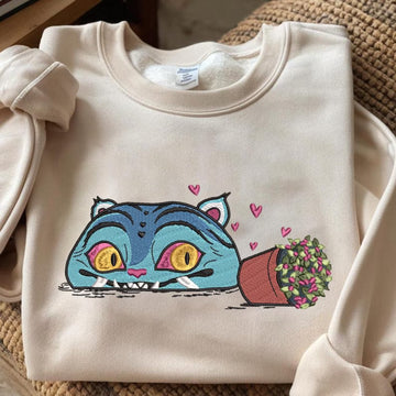 Dem0n H.u.n.t.e.r Tiger Embroidery Sweatshirt