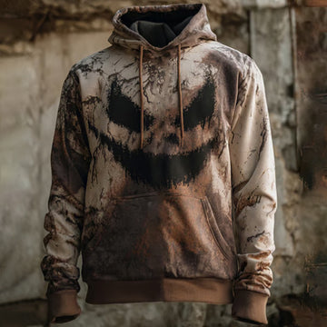 Men's Vintage Casual Halloween Horror Art Hoodie