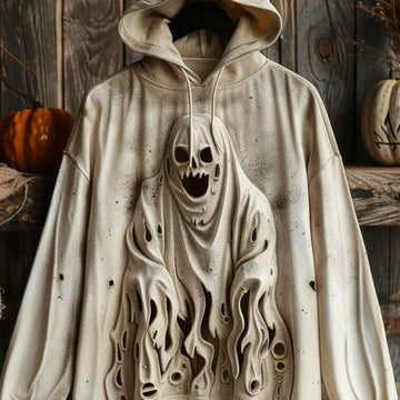 Halloween Ghosts Printed Casual Hoodie