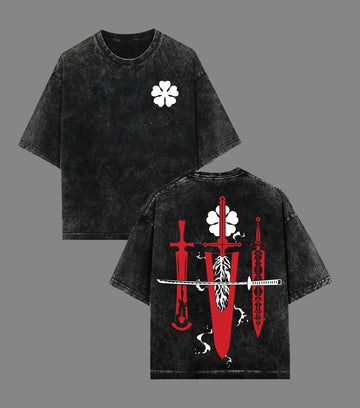 Black Clover 5, Anime shirt, Unisex Crewneck Basic Washed Tee