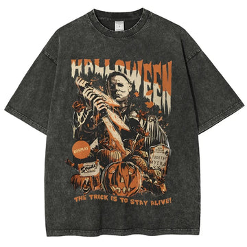Horror Film Unisex Fit Washed T-Shirt
