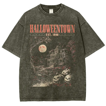Horror Film Unisex Fit Washed T-Shirt