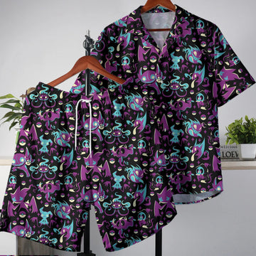 Sableye Hawaiian Shirt Tropical Button Up Shirt Summer Hawaiian Short Banette Hawaii Set Ghost Sableye Shirt Gifts
