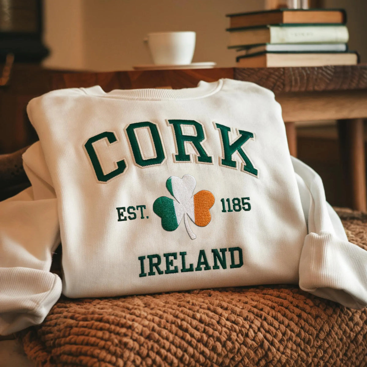 Custom Ireland City/County St Patrick's Day Embroidered Sweatshirt（BUY 2 FREE SHIPPING）
