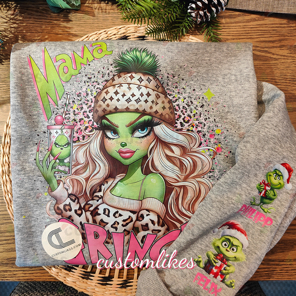 Custom Christmas Mama Daddy Sweatshirt