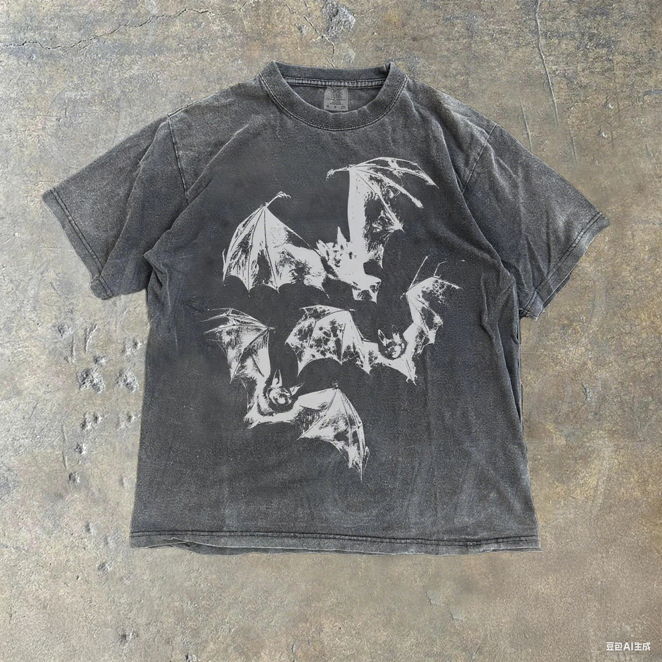 Three Bats Y2k T-Shirt, Vintage 90s Style Bat Shir