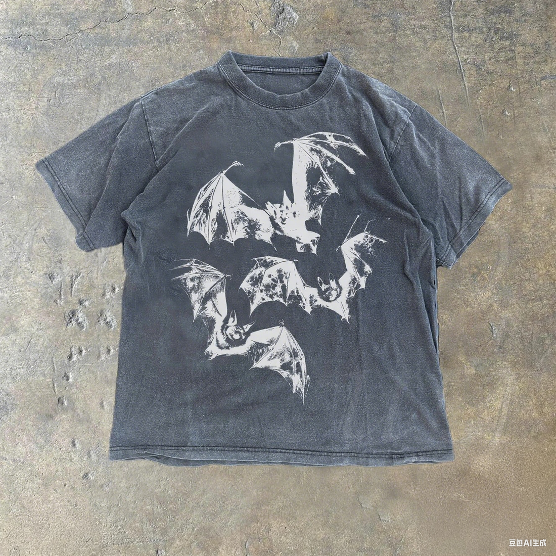 Three Bats Y2k T-Shirt, Vintage 90s Style Bat Shir