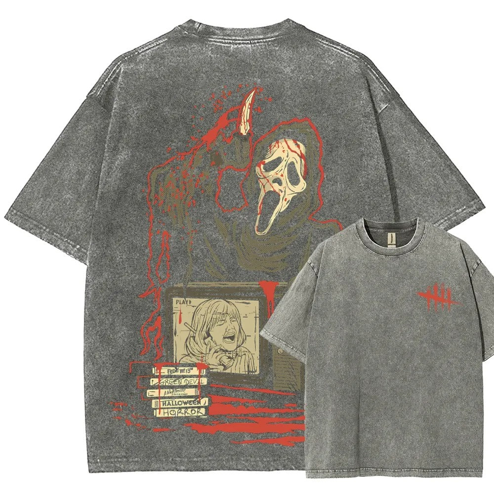 Horror Film Unisex Fit Washed T-Shirt
