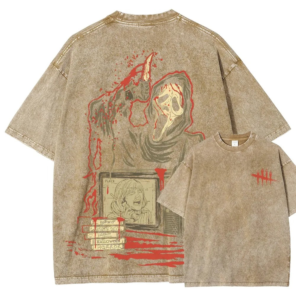 Horror Film Unisex Fit Washed T-Shirt