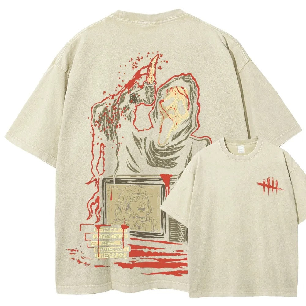 Horror Film Unisex Fit Washed T-Shirt