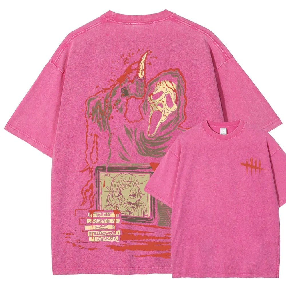 Horror Film Unisex Fit Washed T-Shirt