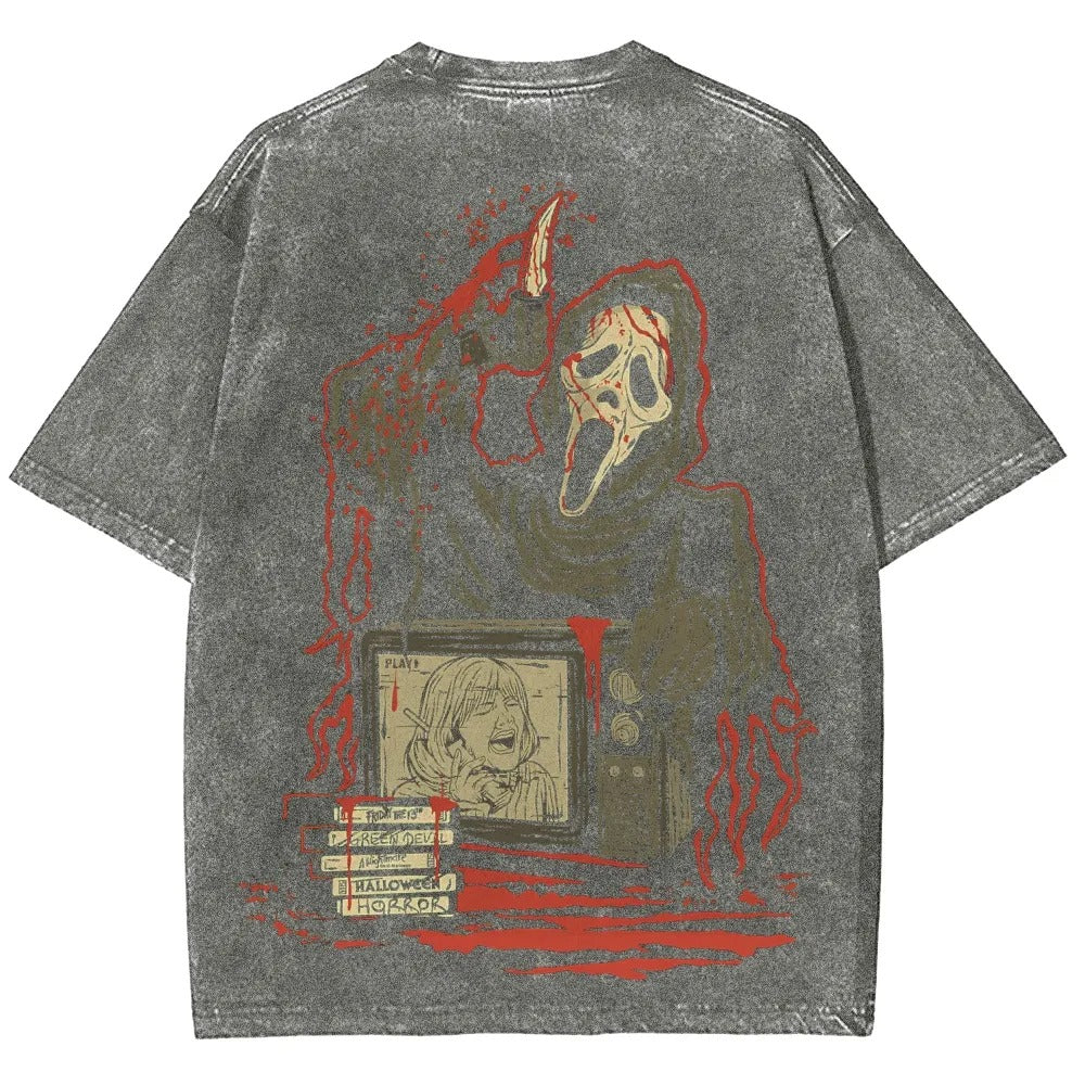 Horror Film Unisex Fit Washed T-Shirt