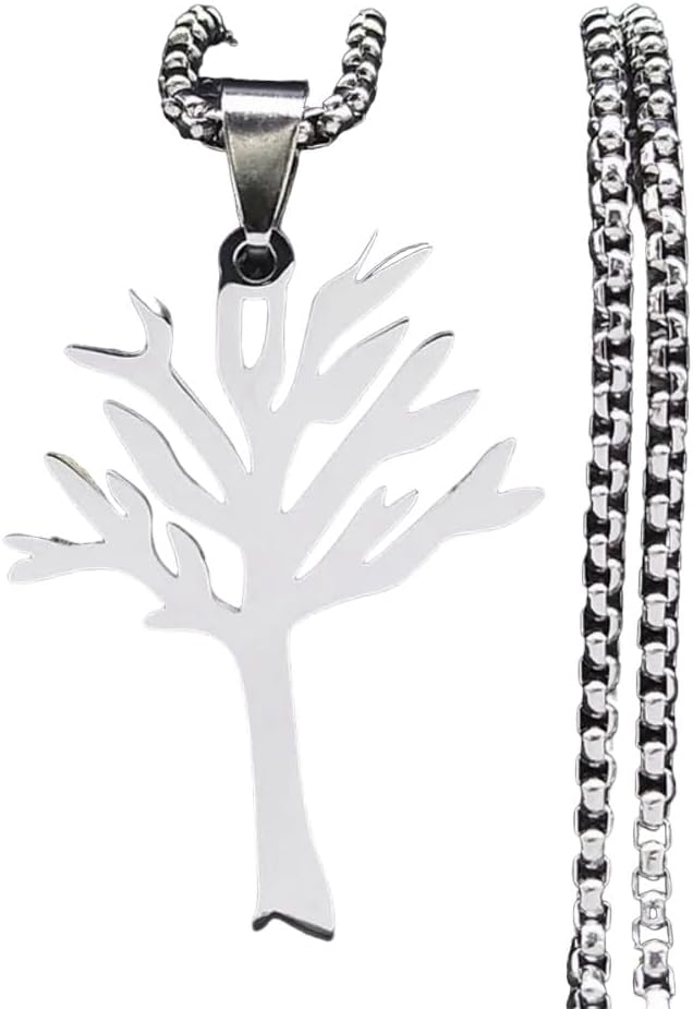 Punk Tree Of Life Stainless Steel Necklace Chain For Women/Men Silver Color Necklaces Jewelry Collier Homme VHM3064