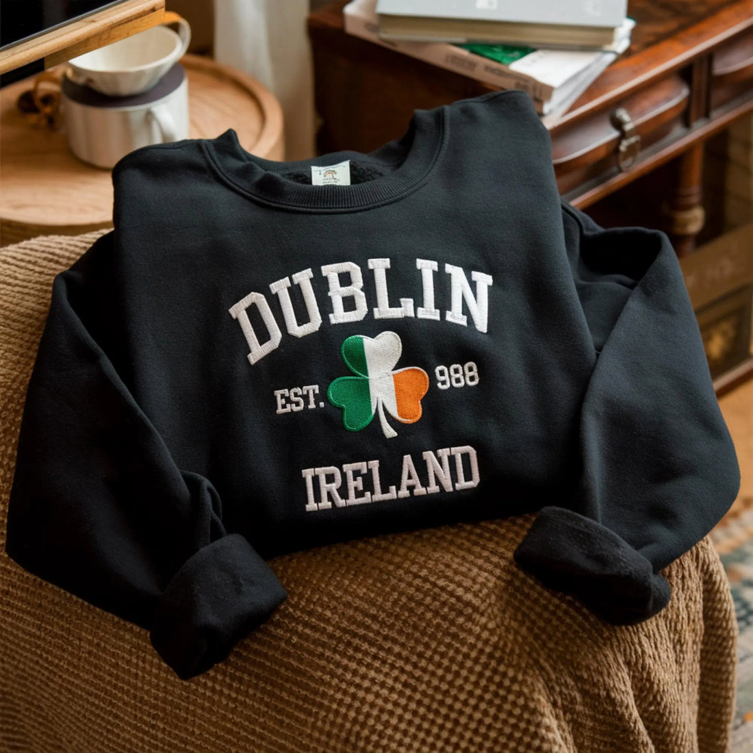 Custom Ireland City/County St Patrick's Day Embroidered Sweatshirt（BUY 2 FREE SHIPPING）