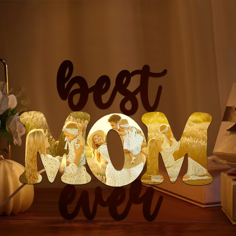 Personalized best mom ever photo light