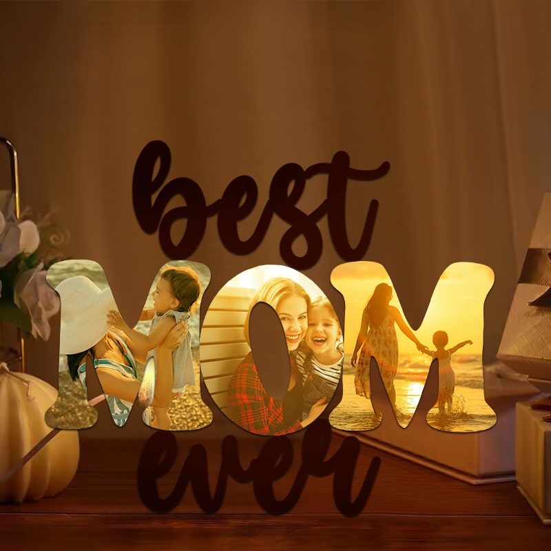 Personalized best mom ever photo light