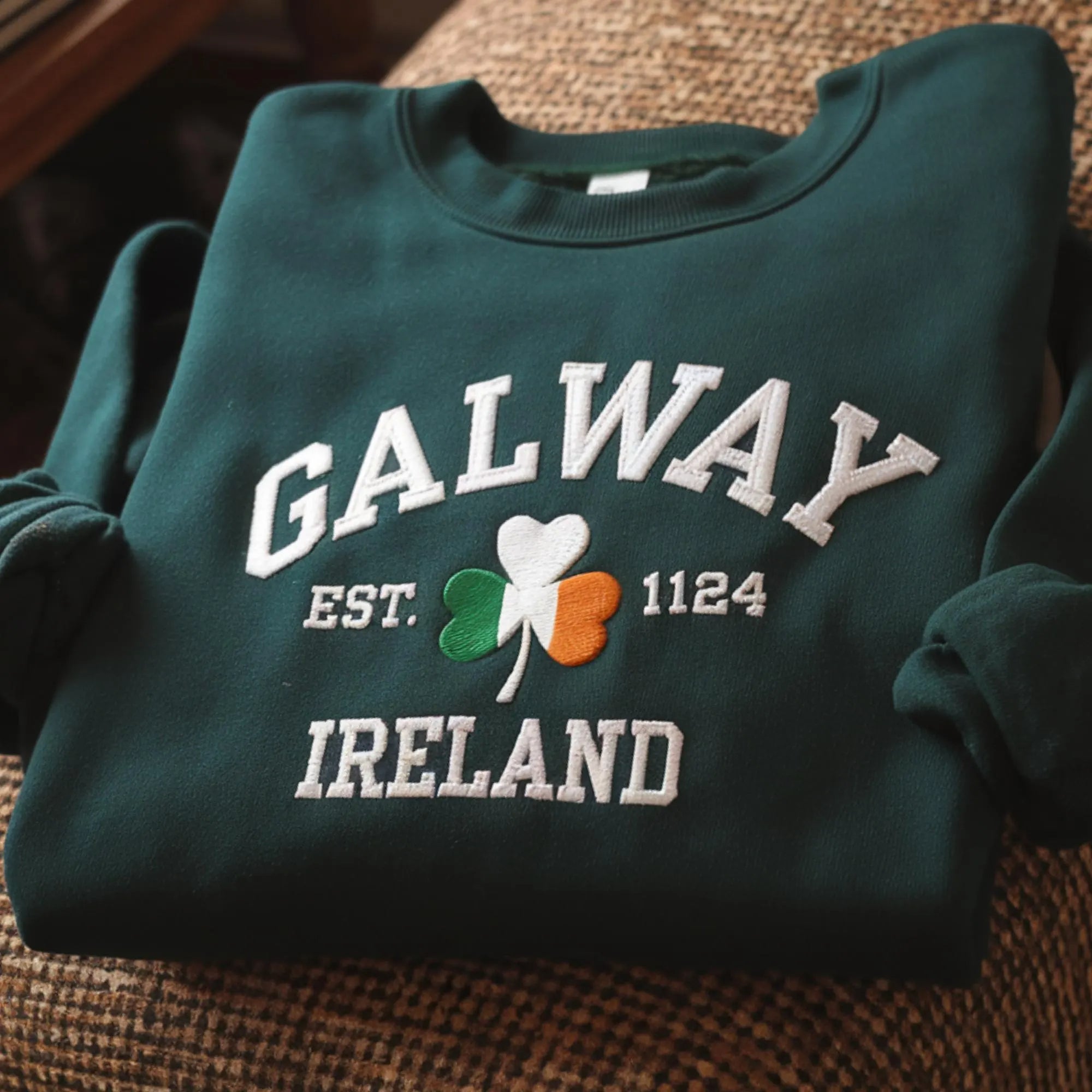 Custom Ireland City/County St Patrick's Day Embroidered Sweatshirt（BUY 2 FREE SHIPPING）