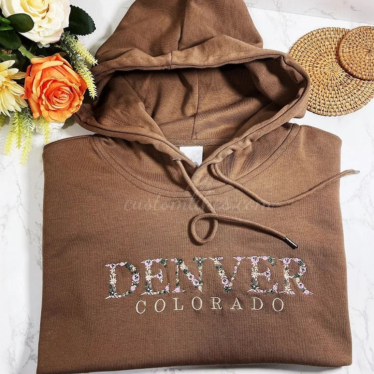 Personalized Embroidered Floral University Sweatshirt