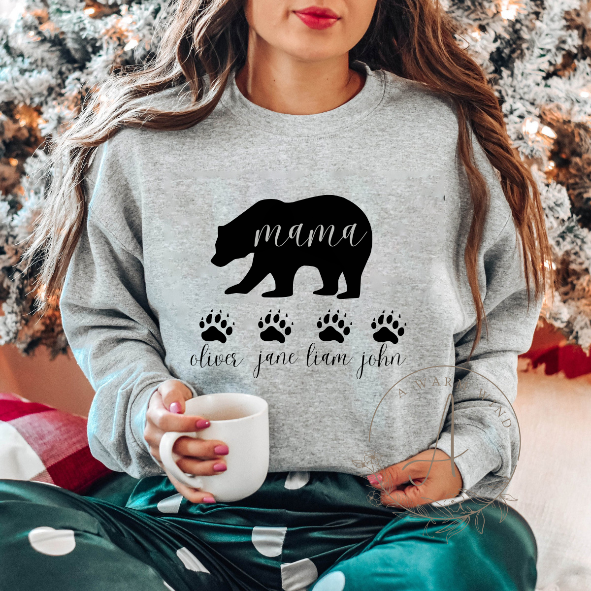 Mama Bear Sweatshirt with Baby Bear Names