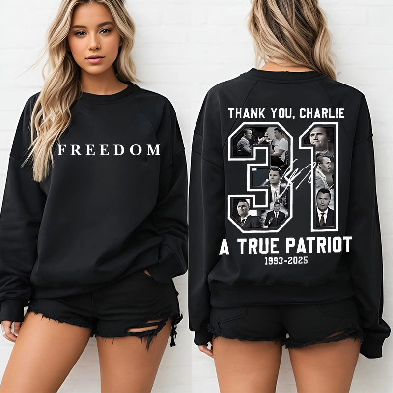 RIP Charlie Kirk Shirt | True Patriot Graphic Sweatshirt