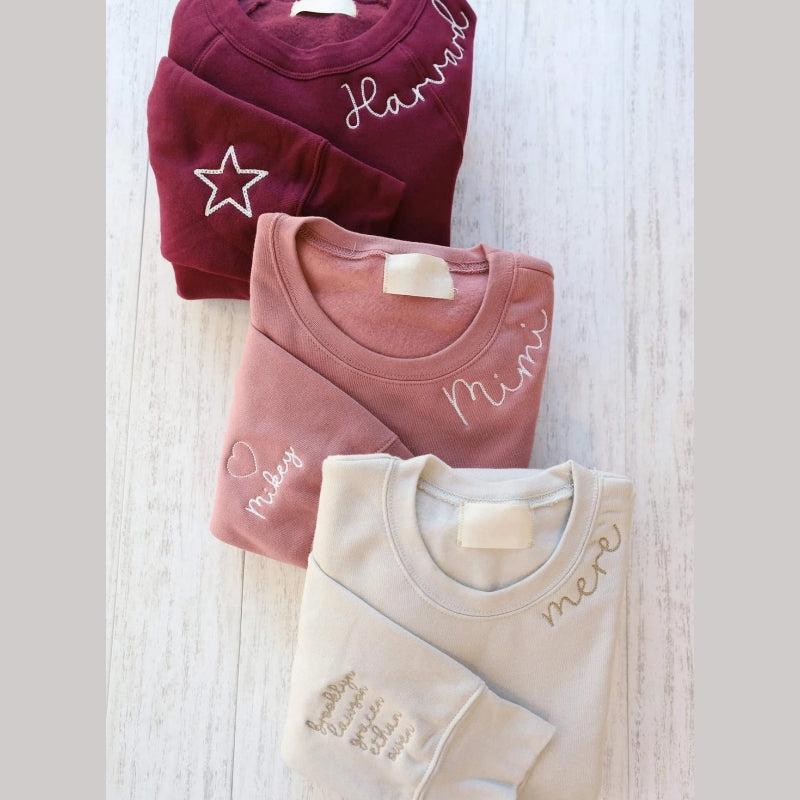 Vintage Personalized Embroidered Crewneck Sweatshirt