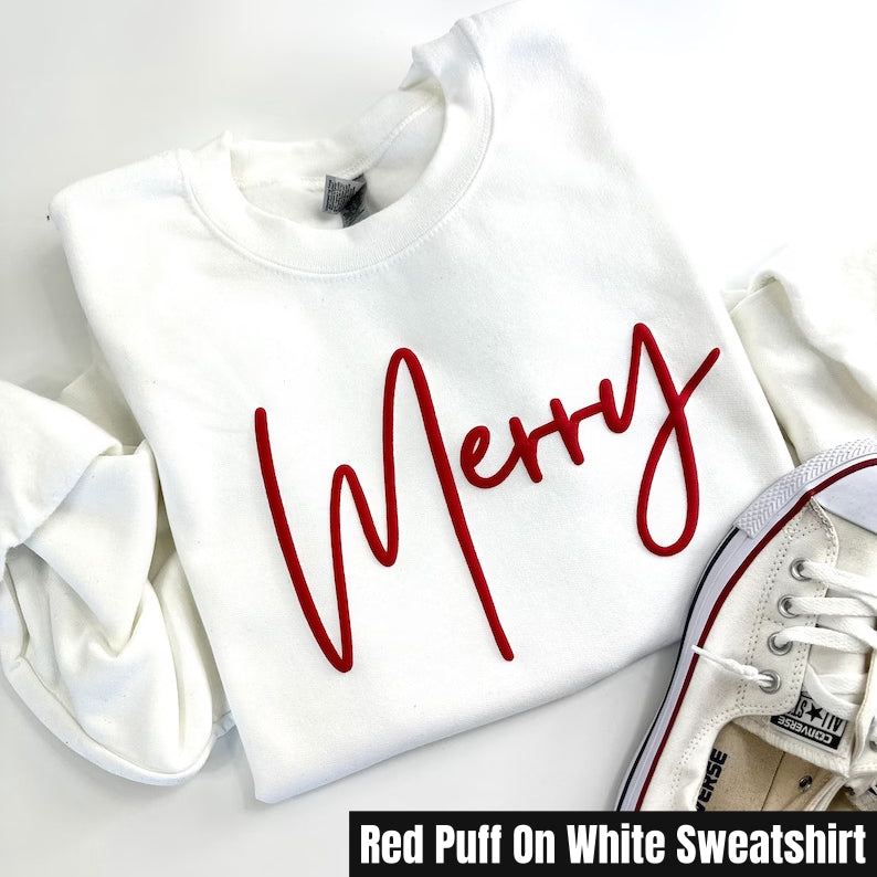 Puff Print Mama Sweatshirt With Kid Names On Sleeve