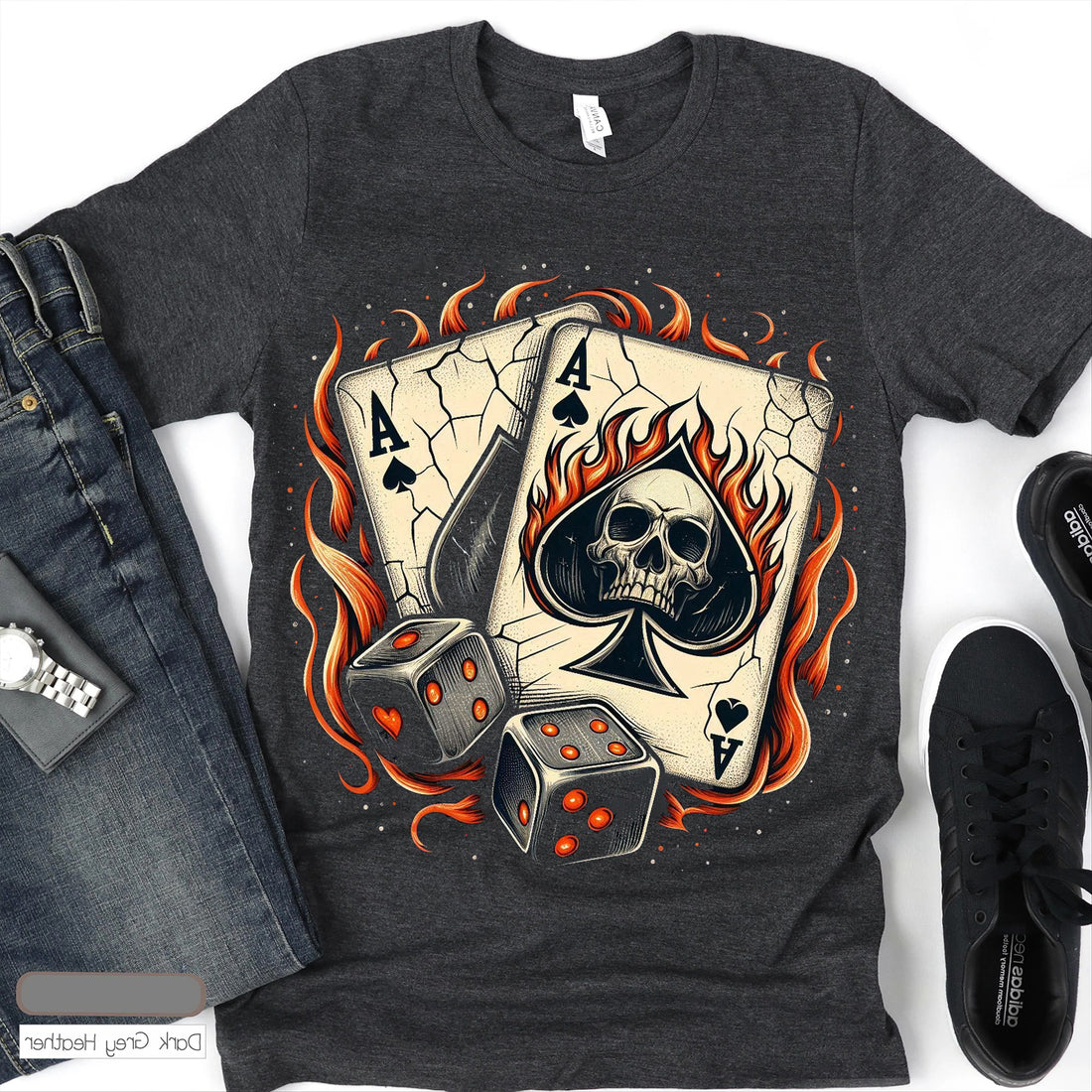 Men's Poker Card Skull T-shirt