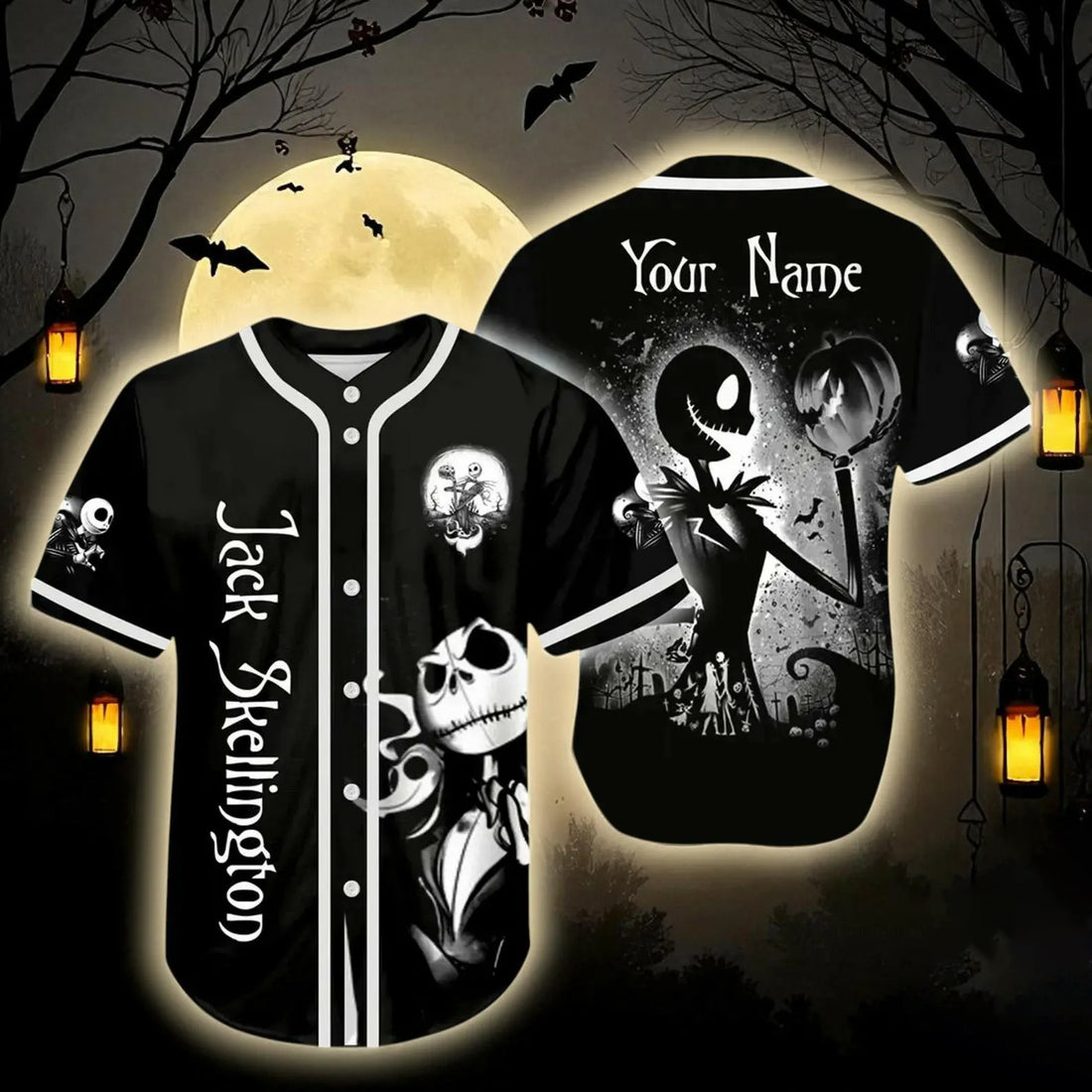Jack Skellington Custom Name Halloween Jersey