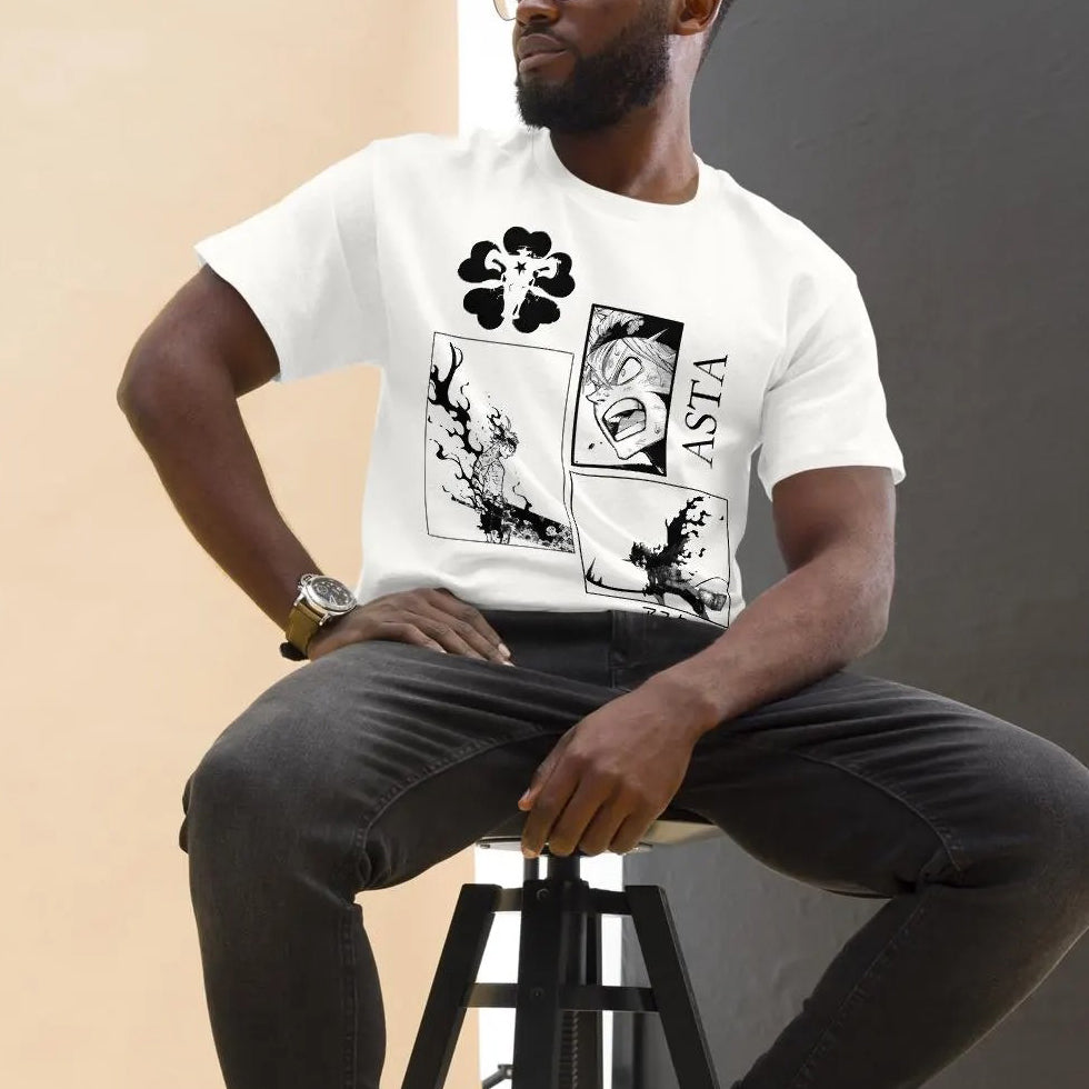 Asta Black Clover Anime T-Shirt | Manga Panel Design | Japanese Aesthetic Otaku Unisex Tee