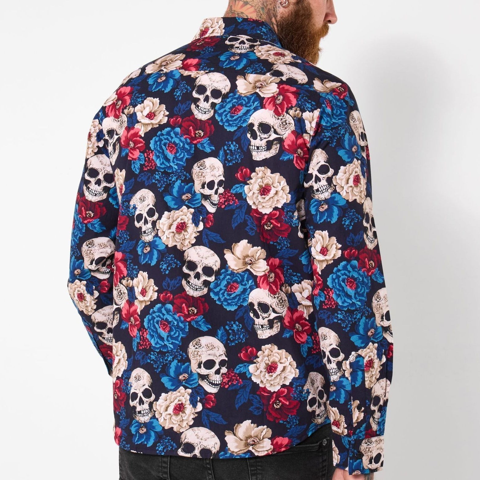 Joe Browns Blue All Over Skull Print Shirt