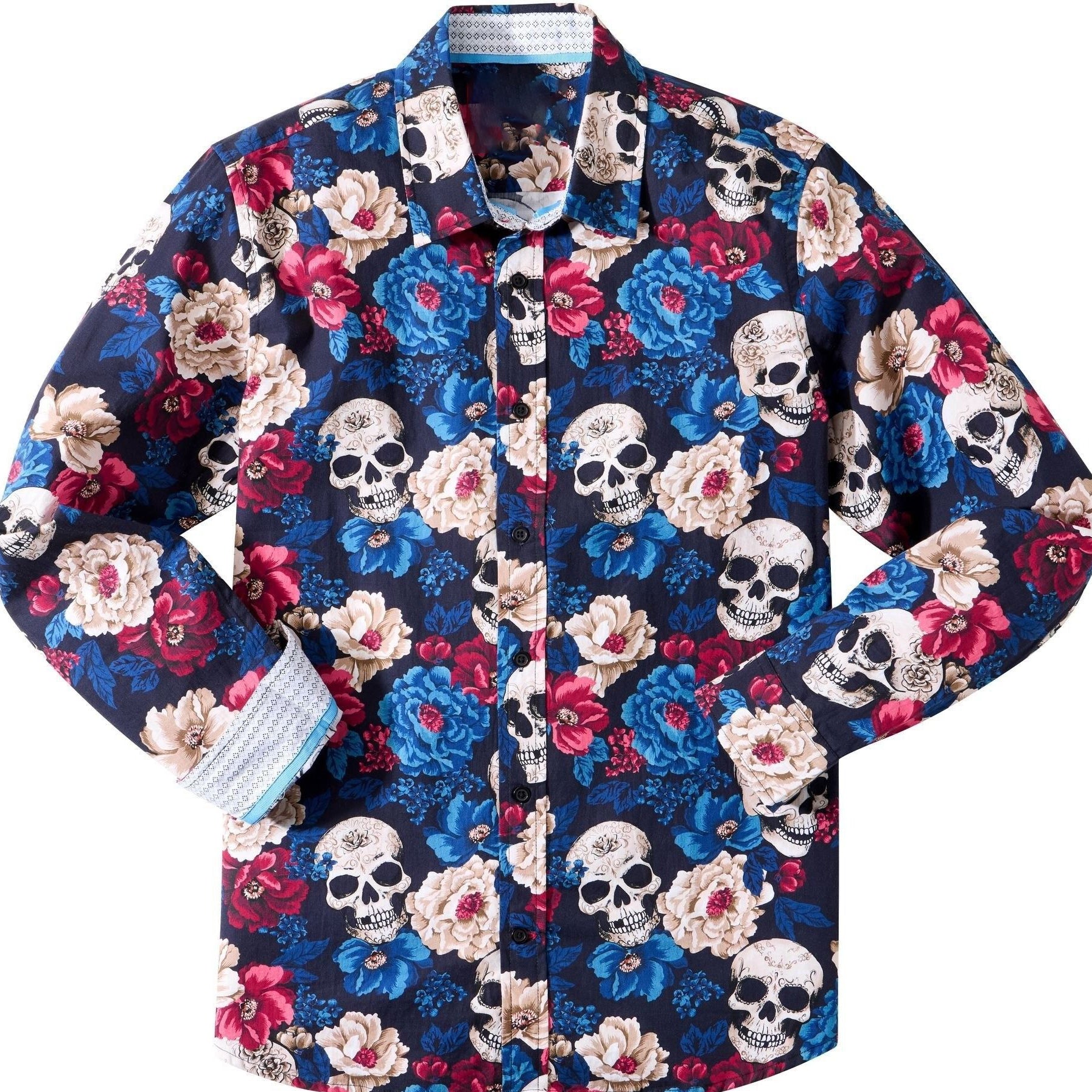 Joe Browns Blue All Over Skull Print Shirt