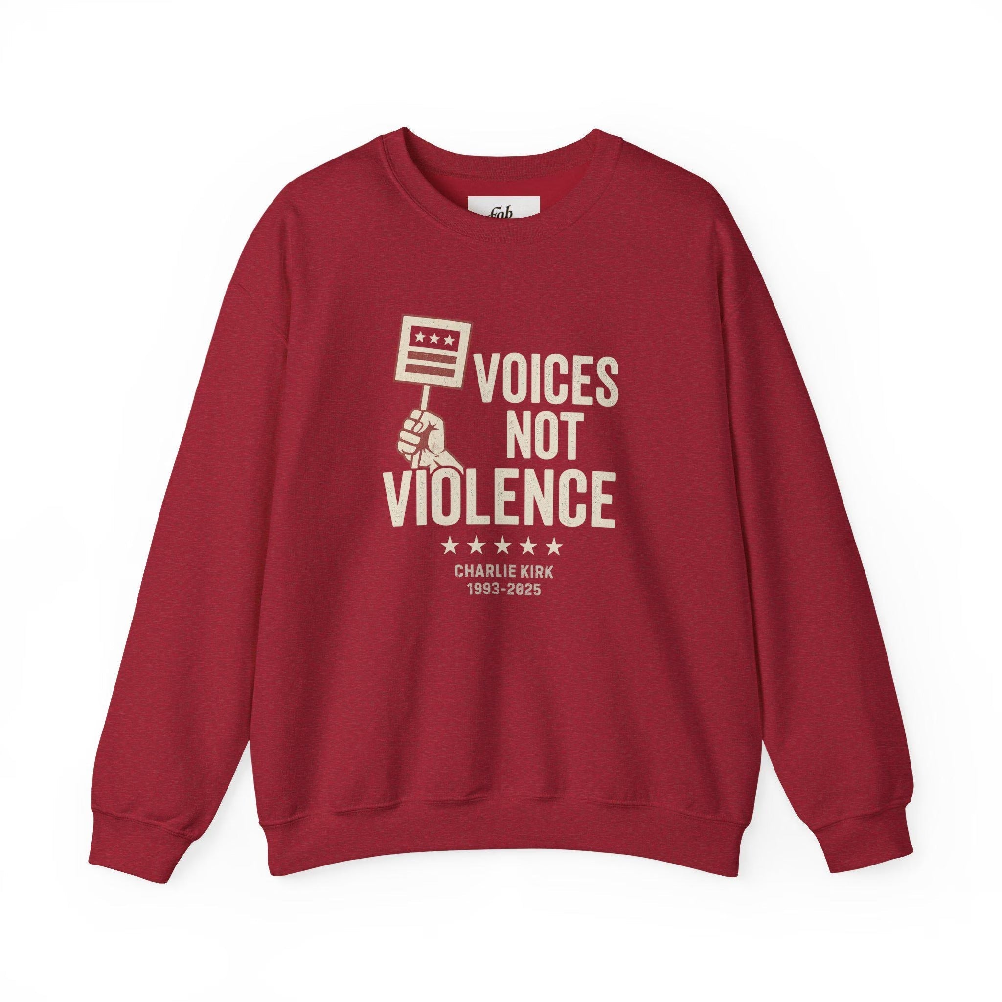 Voices Not Violence Charlie Kirk Sweatshirt