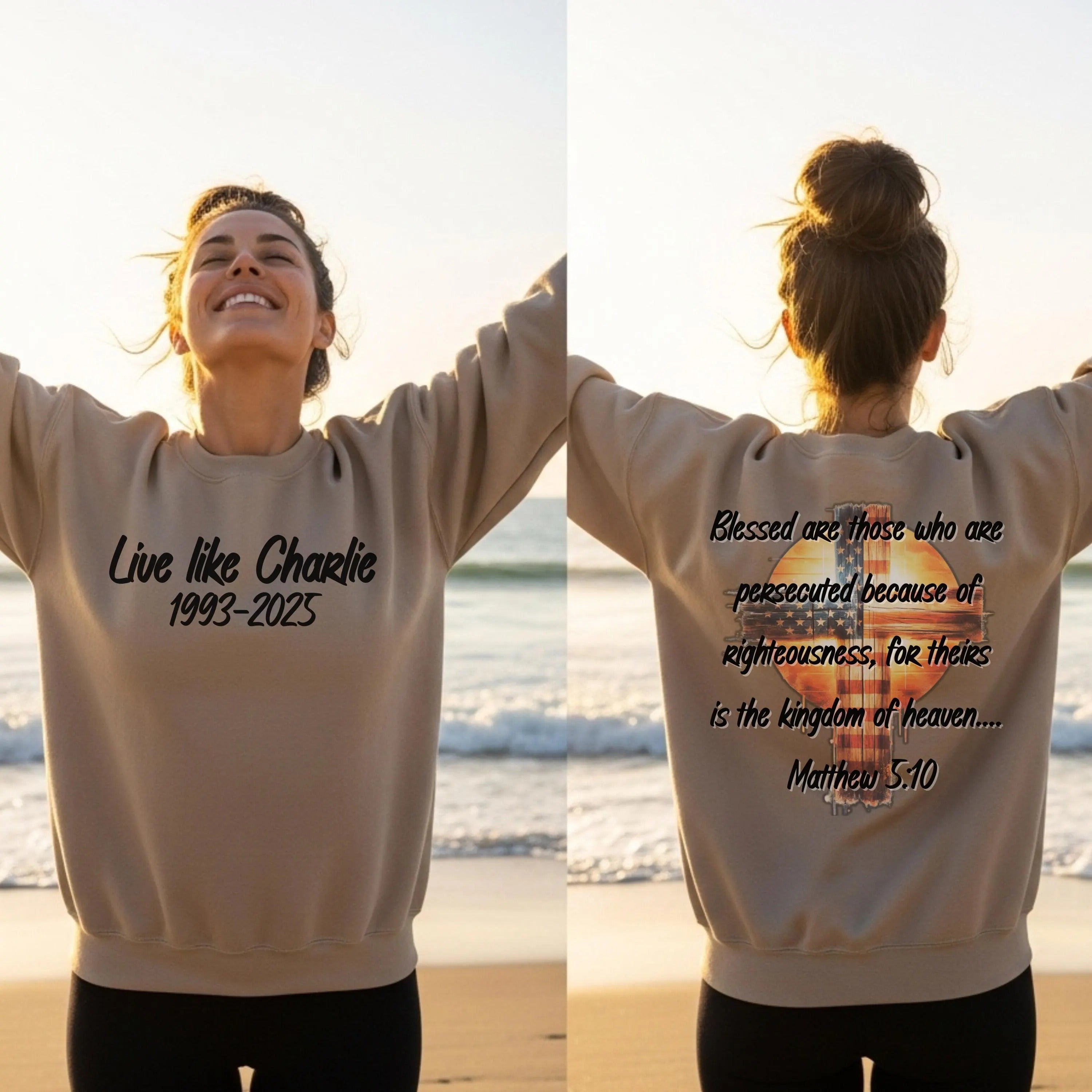 Live like Charlie Kirk Matthew 5:10 Sweatshirt