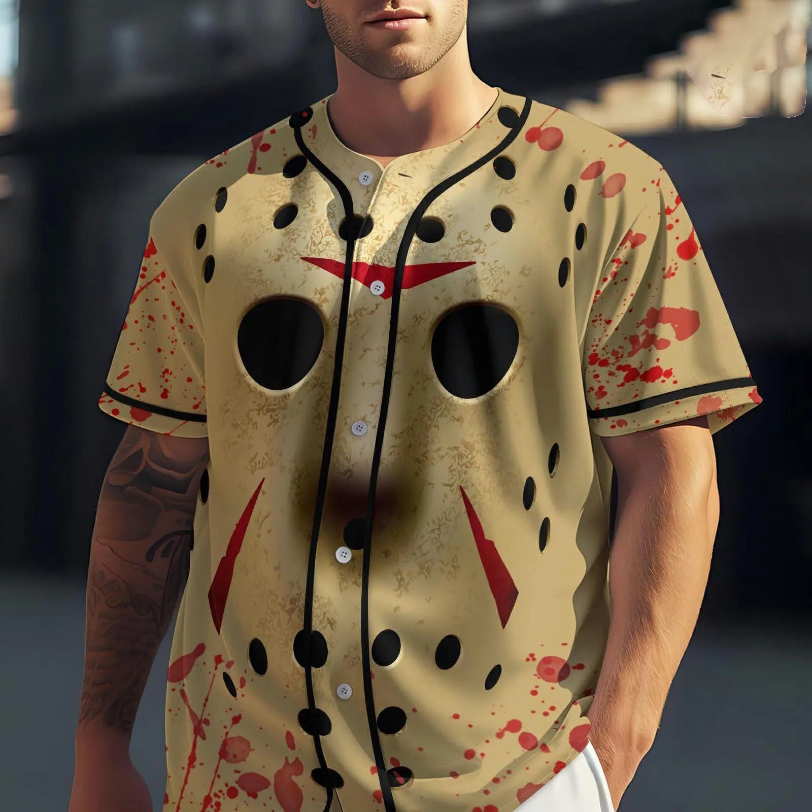 Halloween Horror Creepy Movie Outfit, Bloody Spooky Jersey