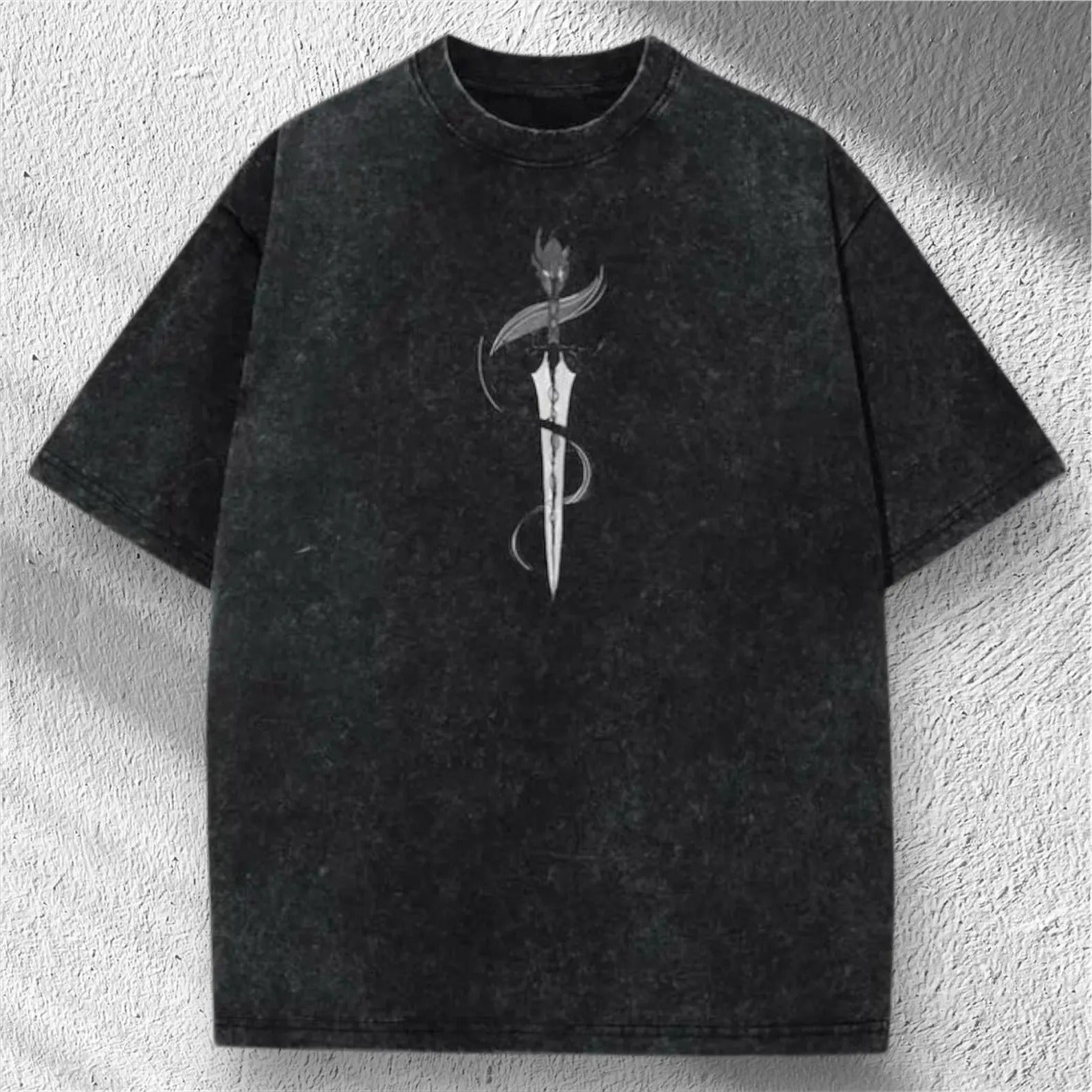 Oversized Acid Washed Anime T-Shirt, Heavyweight Unisex Streetwear Tee