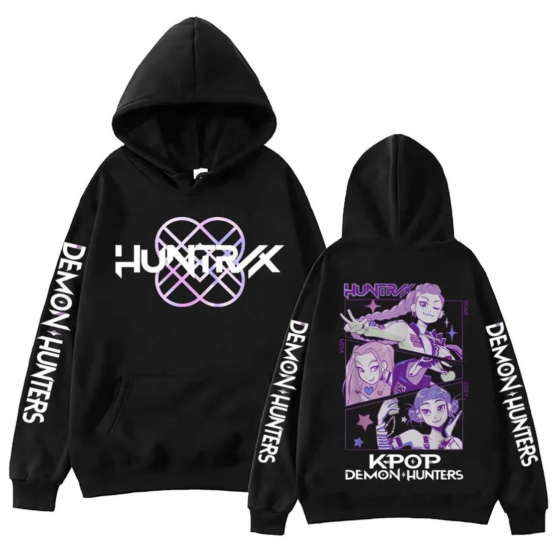 Kpop Demon Hunters Hoodie Sweatshirt Long Sleeve Girls Women Fashion Rumi Mira Zoey Fleece V-Neck