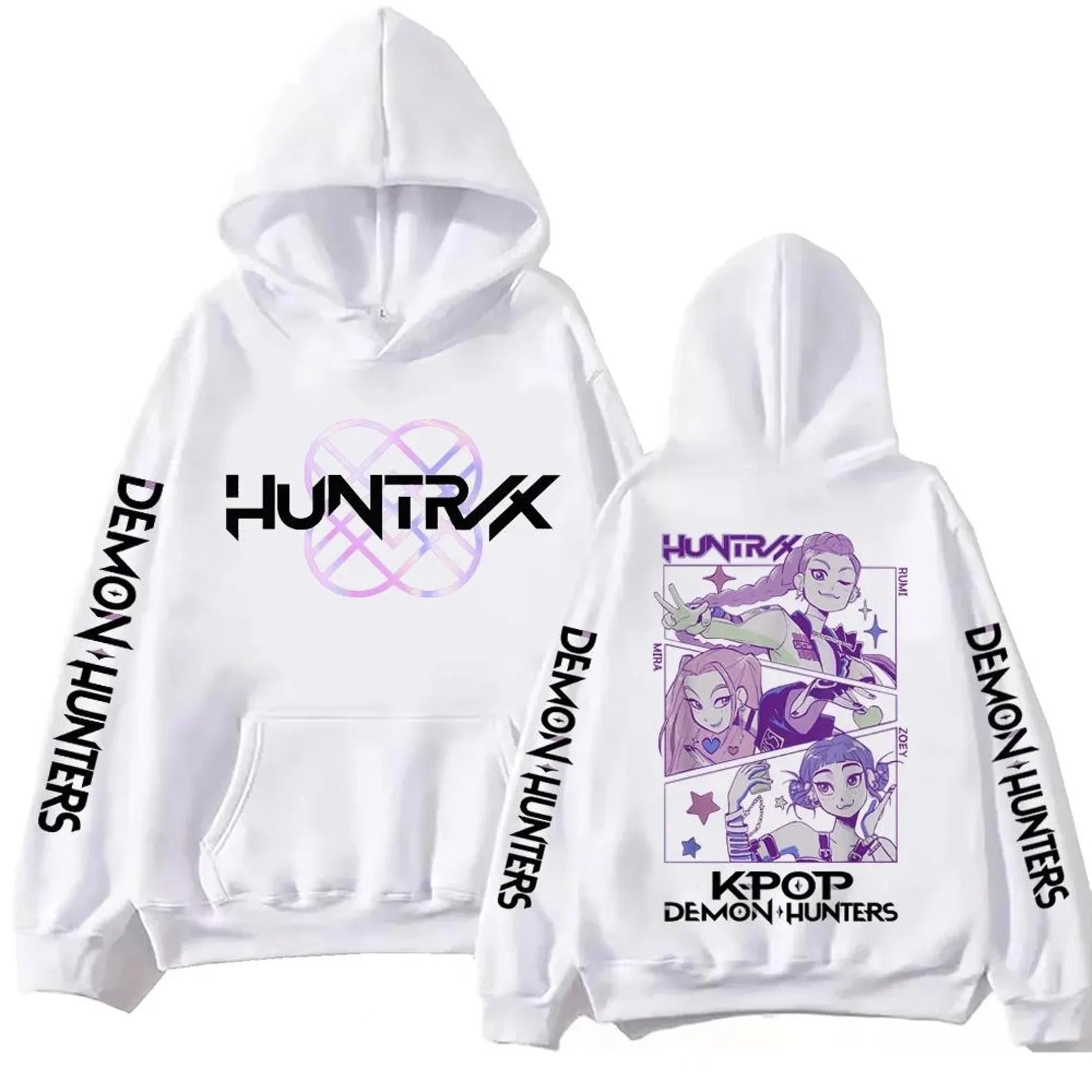 Kpop Demon Hunters Hoodie Sweatshirt Long Sleeve Girls Women Fashion Rumi Mira Zoey Fleece V-Neck