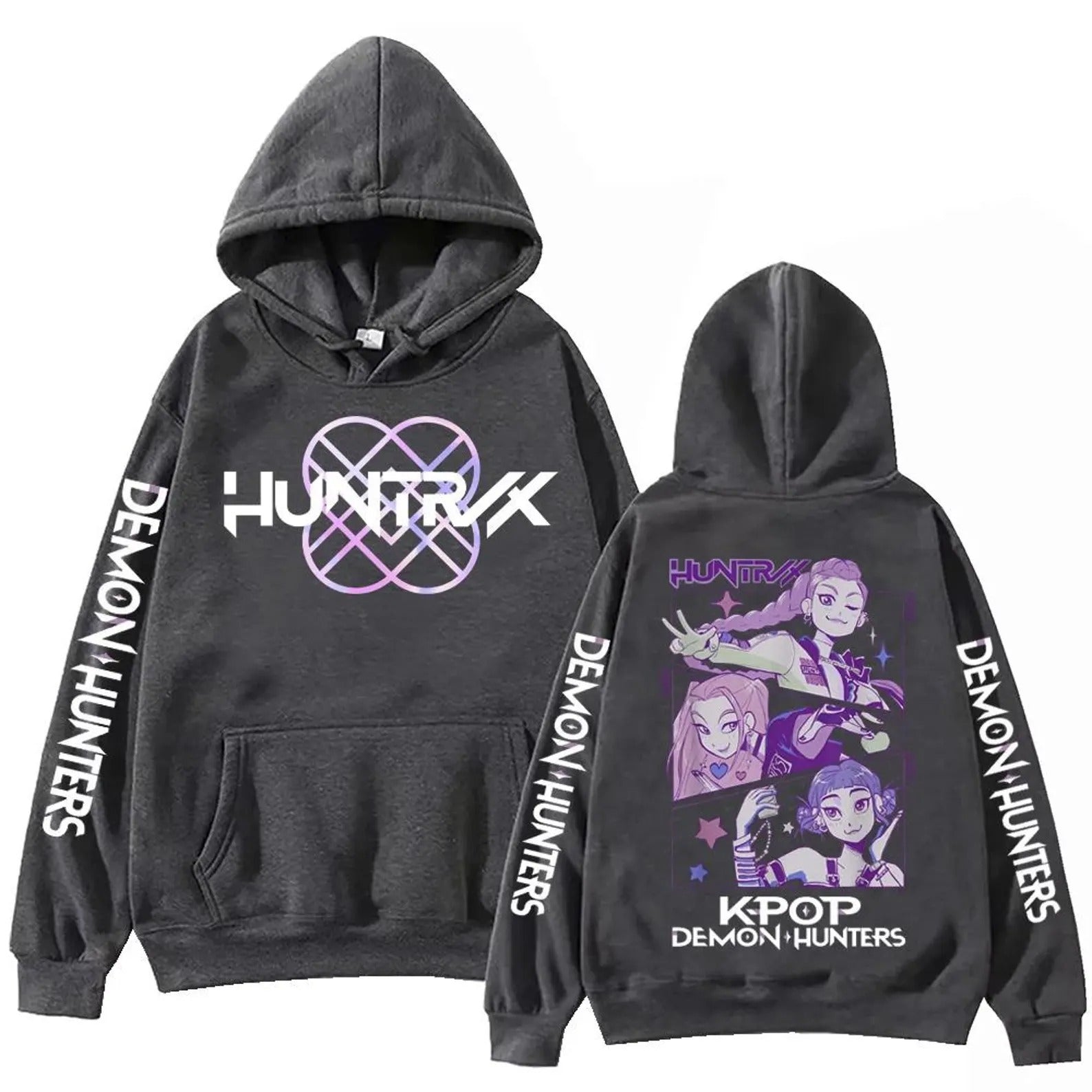 Kpop Demon Hunters Hoodie Sweatshirt Long Sleeve Girls Women Fashion Rumi Mira Zoey Fleece V-Neck