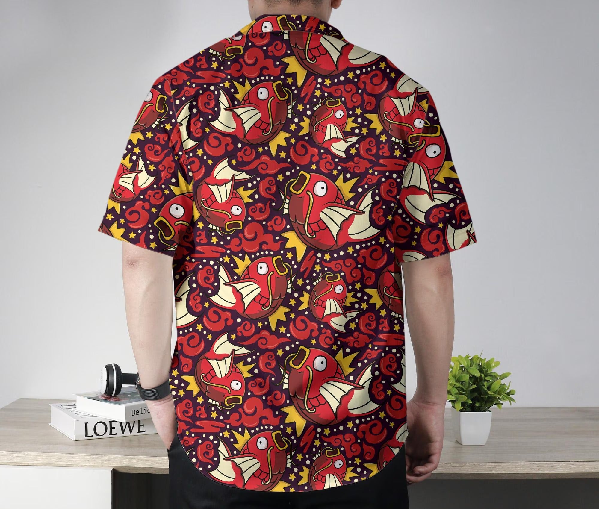 Magikarp Hawaiian Shirt Hawaii Button Up Shirt Aloha Summer Hawaiian Short Tropical Hawaii Set Magikarp Shirt Gifts