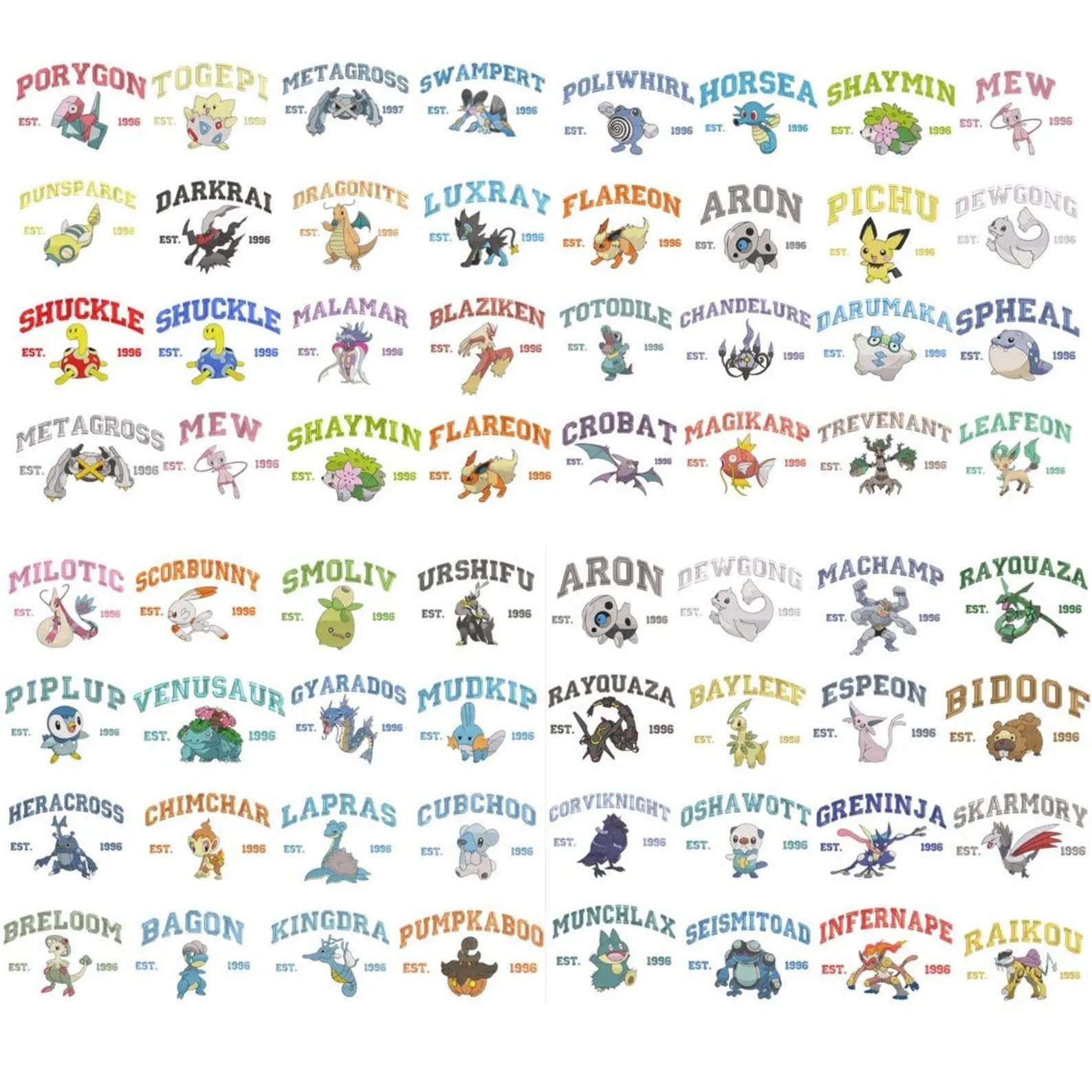 Custom Anime Poke Character Embroidered Sweatshirt