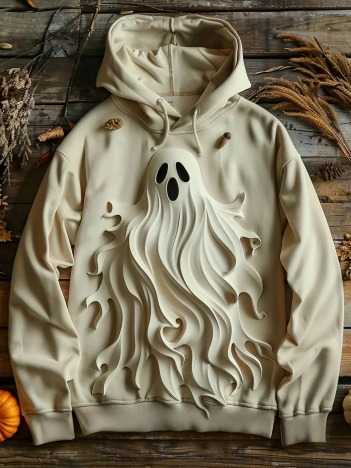 Halloween Ghosts Printed Casual Hoodie